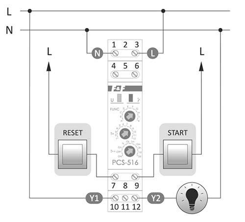 PCS-516AC schemat podłączenia